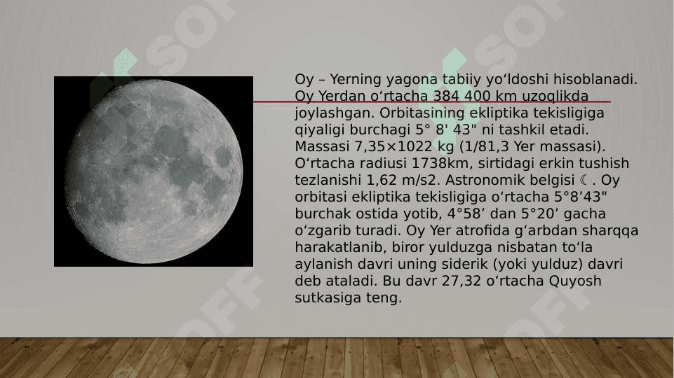 Oy-yerning tabiiy yo’ldoshi 2