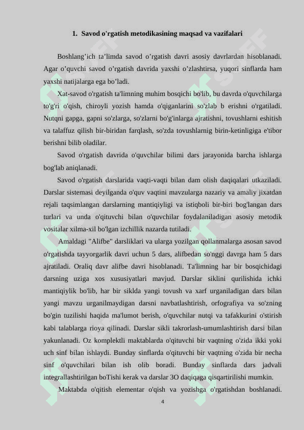 Savod  o`rgatish  myetodikasining  psixologik  va  lingvistik asoslari 4