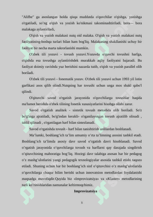 Savod  o`rgatish  myetodikasining  psixologik  va  lingvistik asoslari 5