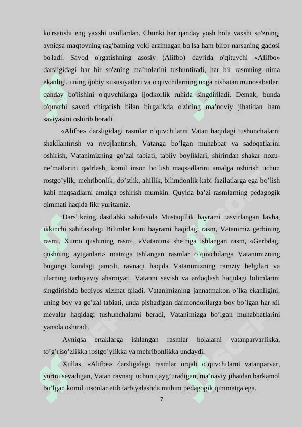 Savod  o`rgatish  myetodikasining  psixologik  va  lingvistik asoslari 7
