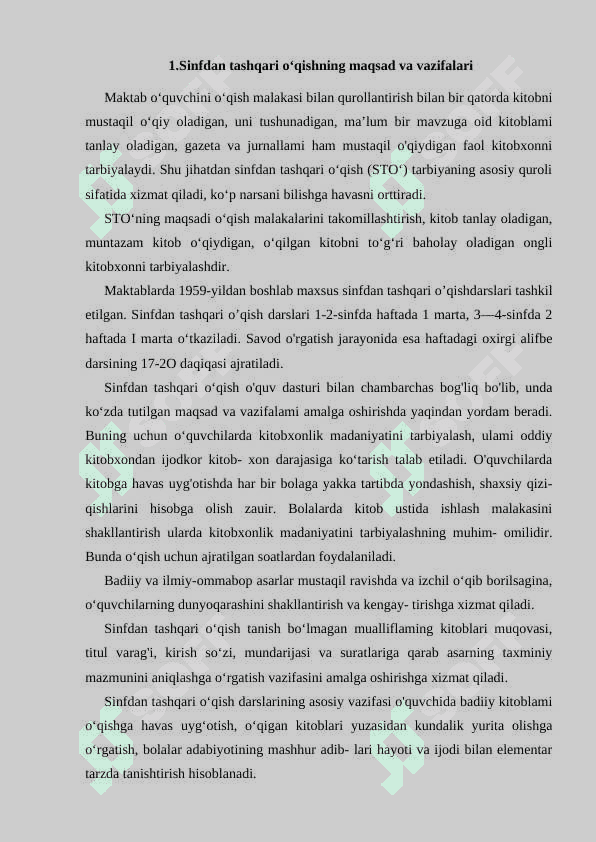 Sinfdan  tashqari  o`qish  dasrlarida  o`quvchilarni  kitobxonlikka qiziqtirish 4