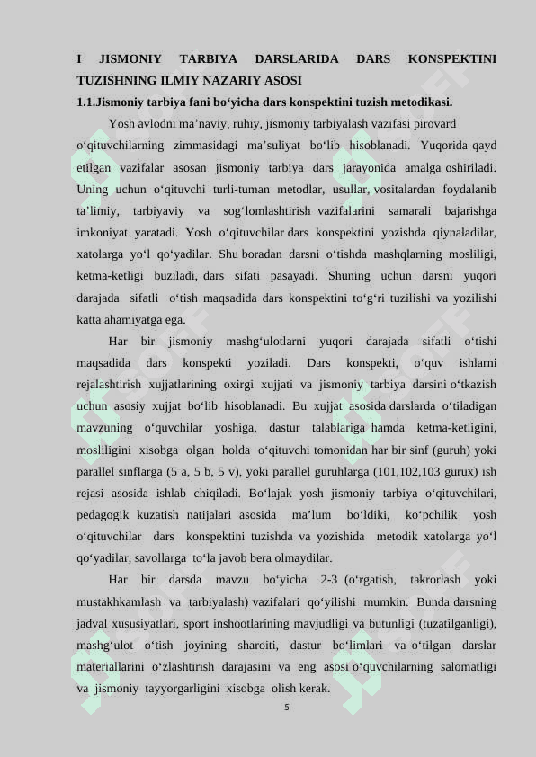 JISMONIY TARBIYA DARSLARIDA DARS KONSPEKTINI TUZISH 4