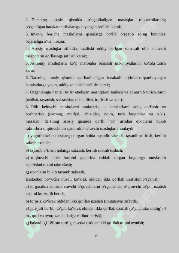 JISMONIY TARBIYA DARSLARIDA DARS KONSPEKTINI TUZISH 6