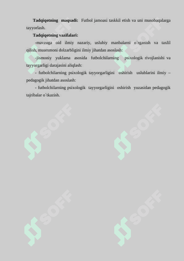 FUTBOL JAMOASI TASKKIL ETISH VA UNI MUSOBAQALARGA TAYYORLASH 4