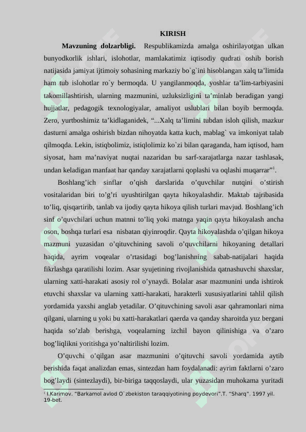 O`QISH  DARSLARIDA  MUSTAQIL  ISHLARNI  TASHKIL  ETISH USULLARI 2