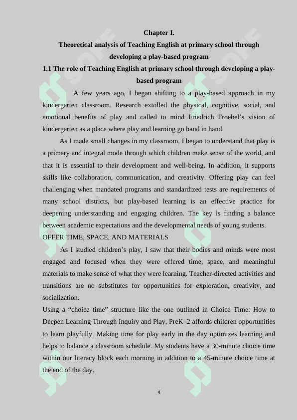 Teaching English at primary school through developing a play-based program 4