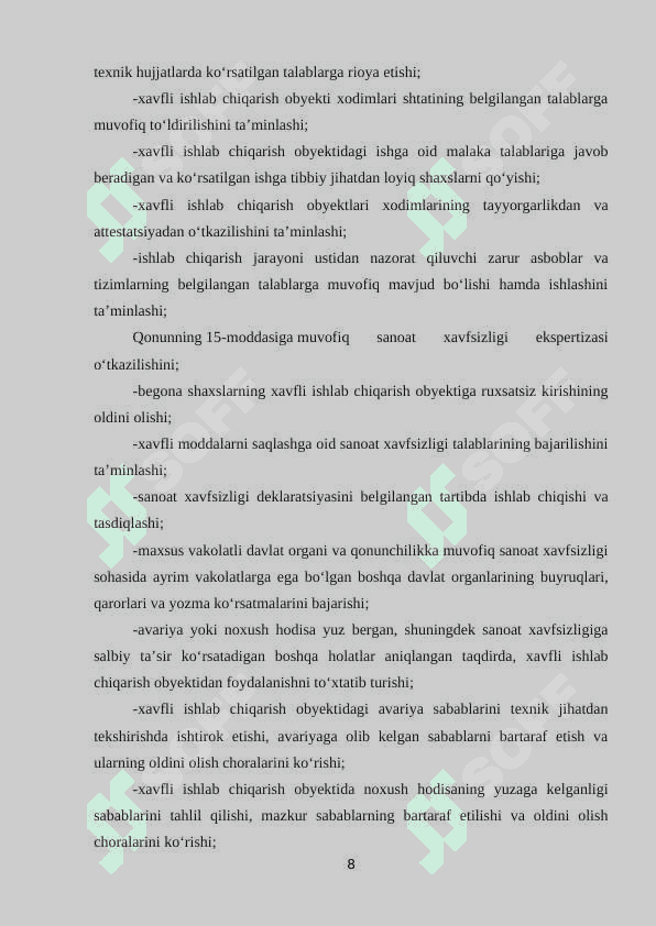 Xavfli ishlab chiqarish obyektlari 8