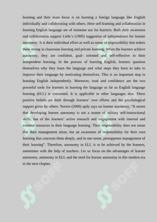 Role of Learner Autonomy in ELT 6
