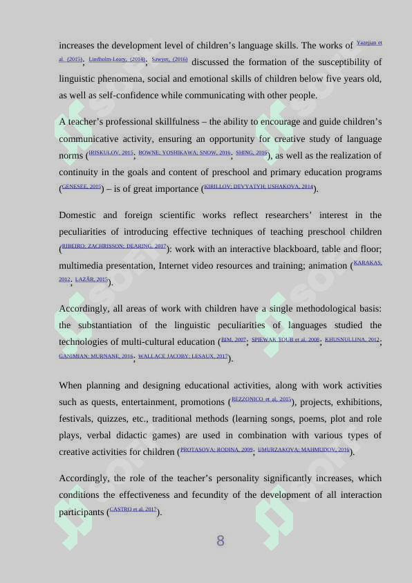 Conditions and content of teaching foreign languages in different educational institutions. 8