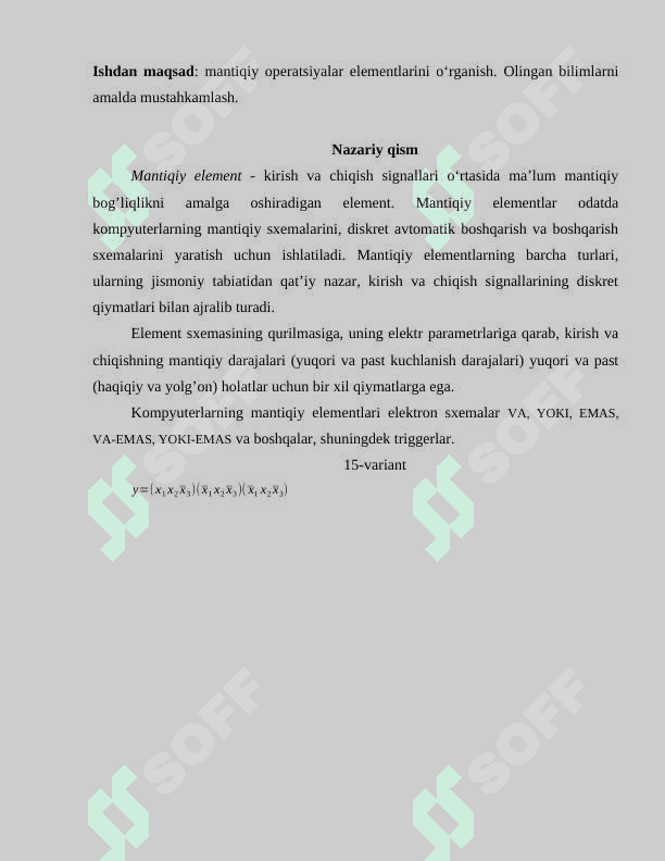 KOMPYUTERNING ARIFMETIK VA MANTIQIY ASOSLARI 2