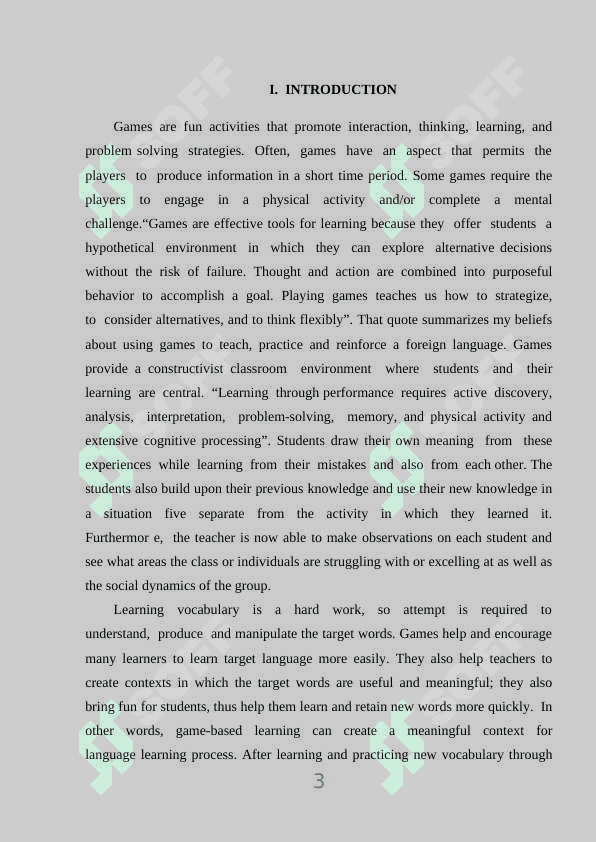 TEACHING GRAMMAR WITH GAMES IN THE EFL CLASSROOM 3