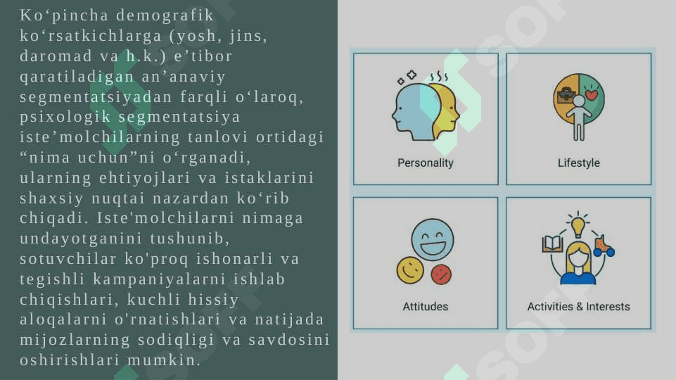 PSIXOLOGIK VA PSIXOGRAFIK SEGMENTATSIYA 3