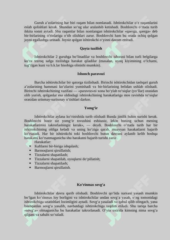 Trening vaqtida o'yinlar 4