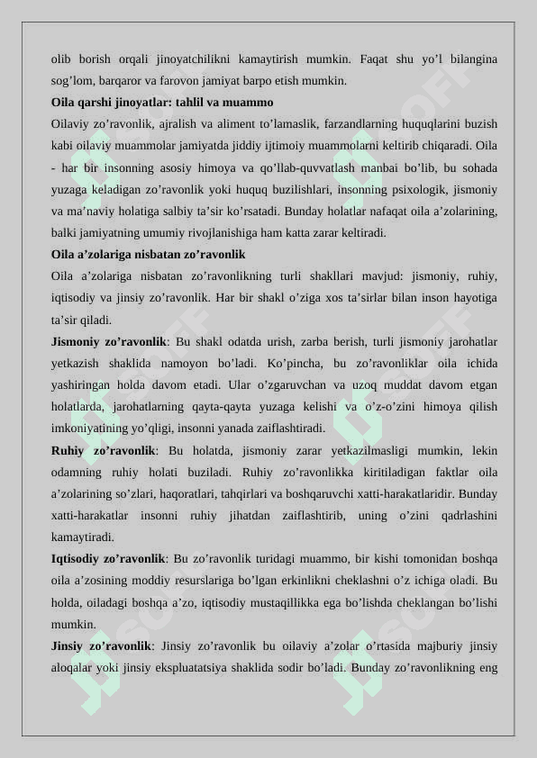 Oilaga, yoshlarga va axloqqa qarshi jinoyatlar 4