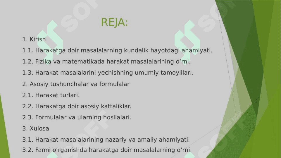 HARAKATGA DOIR MASALALAR 2