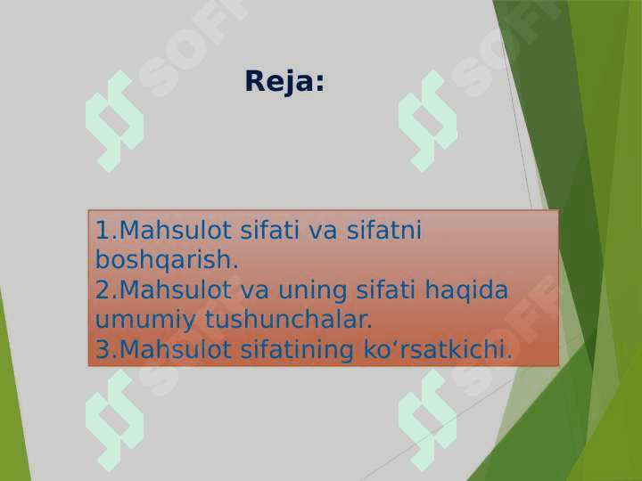 Mahsulot sifati va sifat boshqaruvi 2