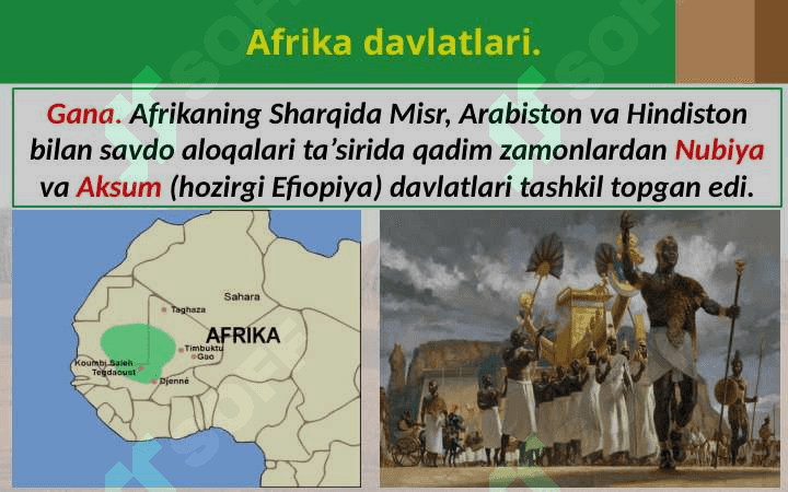O`RTA ASRLARDA  AFRIKA XALQLARI. 8