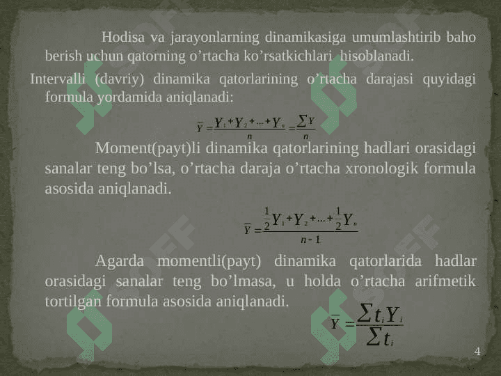 Vaqtli qatorlar 4