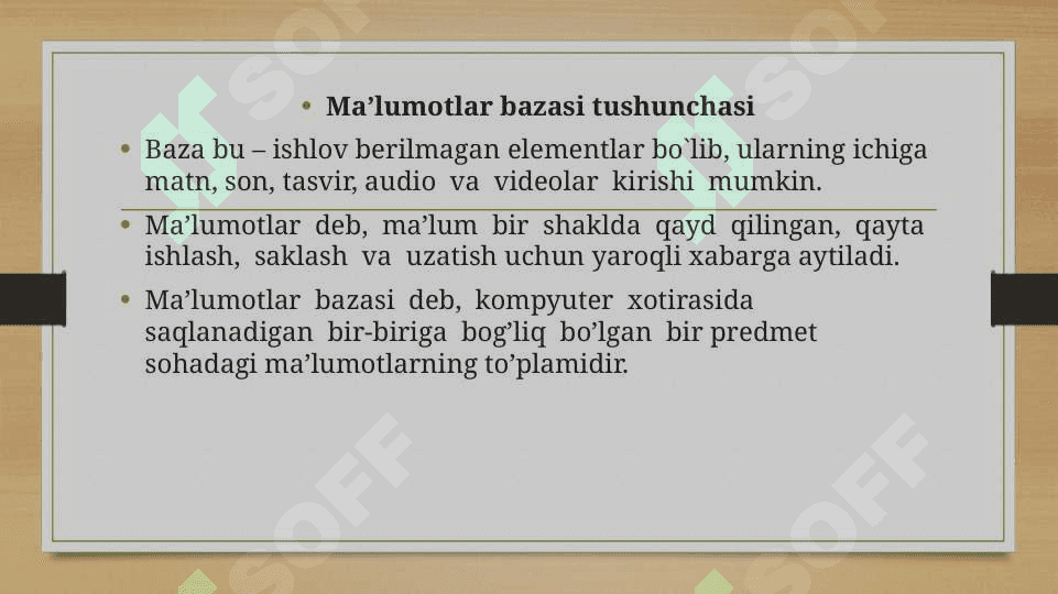 2-kurs Malumotlar bazasi mustaqil ish 1 2