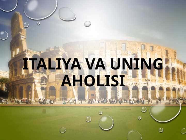 Italiya va uning aholisi