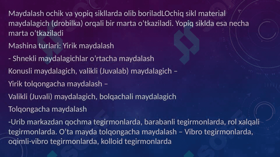 Maydalash qurilmalari 4