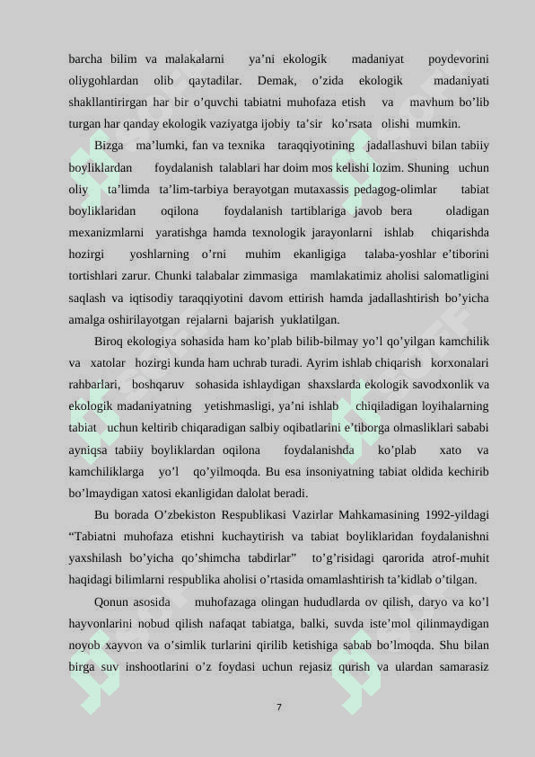 Boshlang'ich sinflarda ekologik tarbiya berishning nazariy asoslari 7