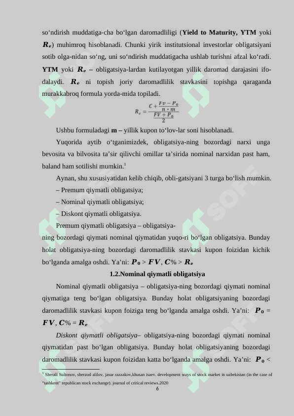 Obligasiyalar qiymati va daromadliligi 6