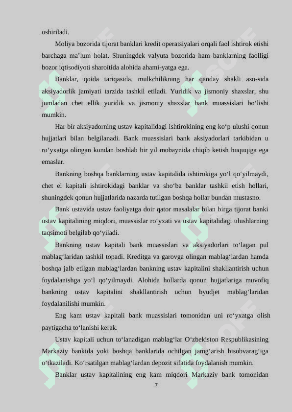 Moliya bozorida banklar va nobank kredit institutlari 7