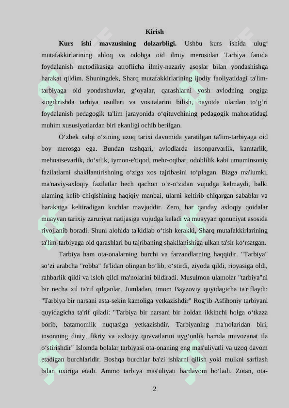 SHAXS TARBIYASIDA MUTAFFAKIRLARNING FIKRI 2
