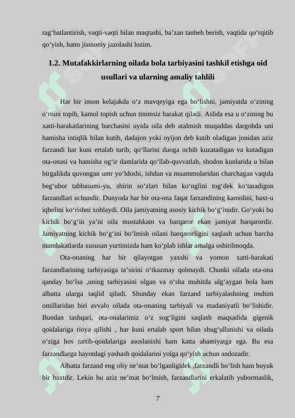 SHAXS TARBIYASIDA MUTAFFAKIRLARNING FIKRI 7
