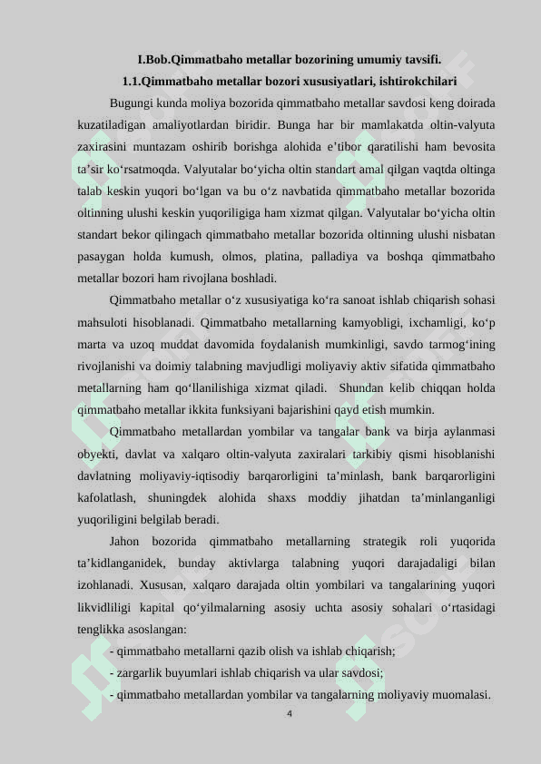 Qimmatbaho metallar bozori xususiyatlari 4