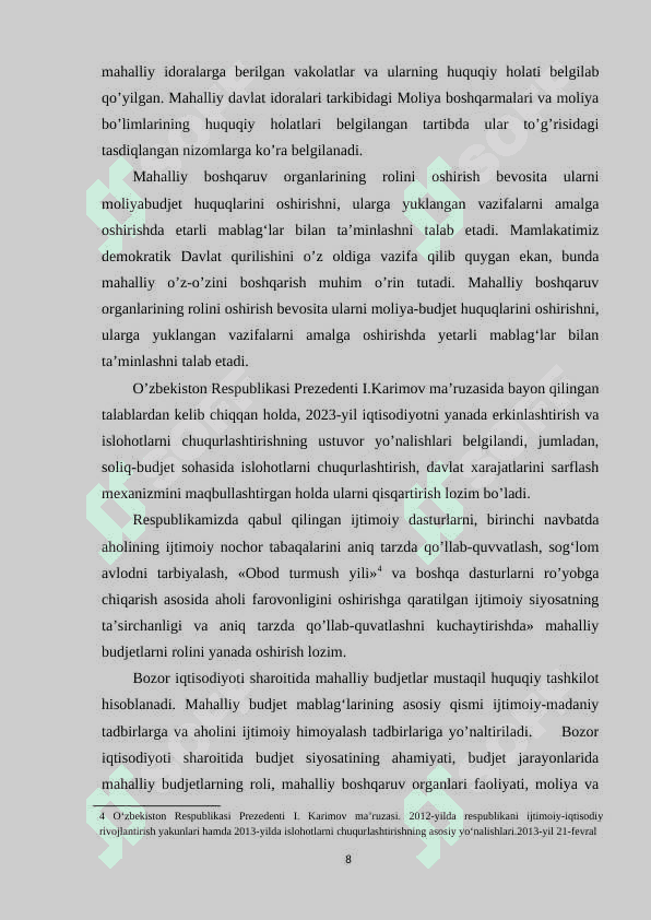 Mahalliy moliyaning rivojlanish istiqbollari 8