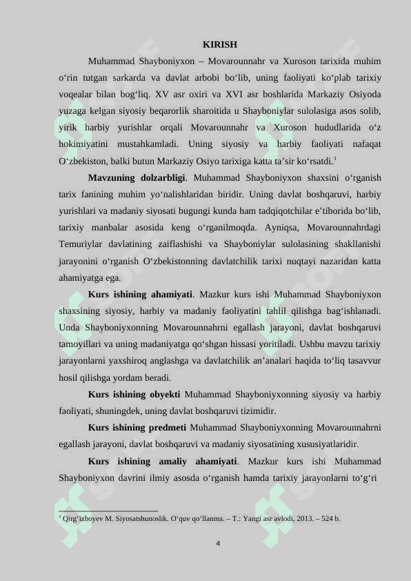 MUHAMMAD SHAYBONIYXON SHAXSINI O’RGANILISH MASALALARI 4