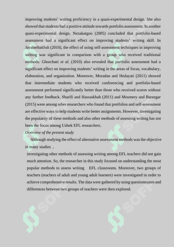 Assessment techniques for evaluating student's writing in different levels of teaching 8