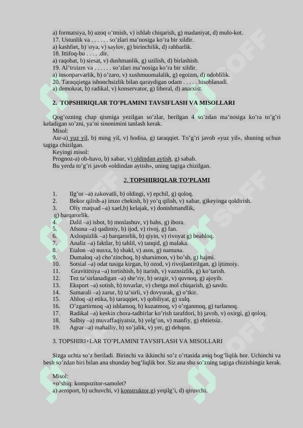 MAKTAB AQLIY  RIVOJLANISH TESTI 2