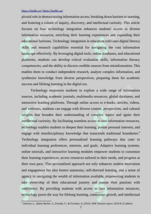 The use of technology in English language teaching 7