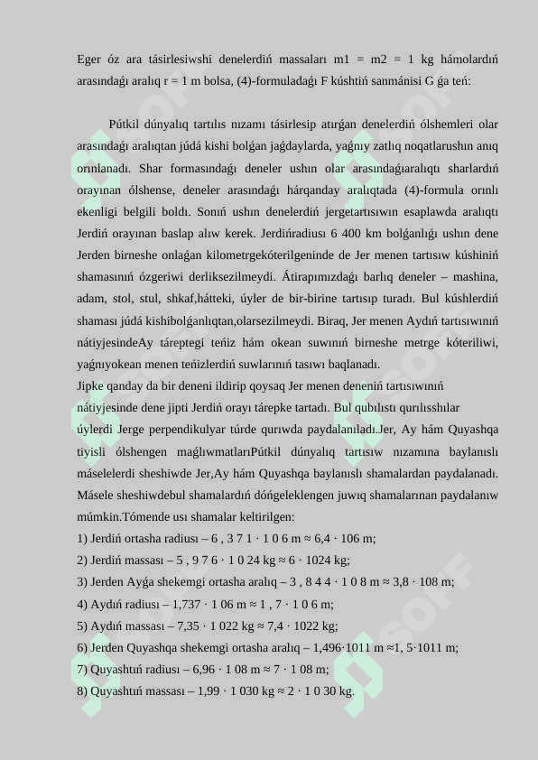 Pútkil dúnyalıq tartılısıw nizami 8
