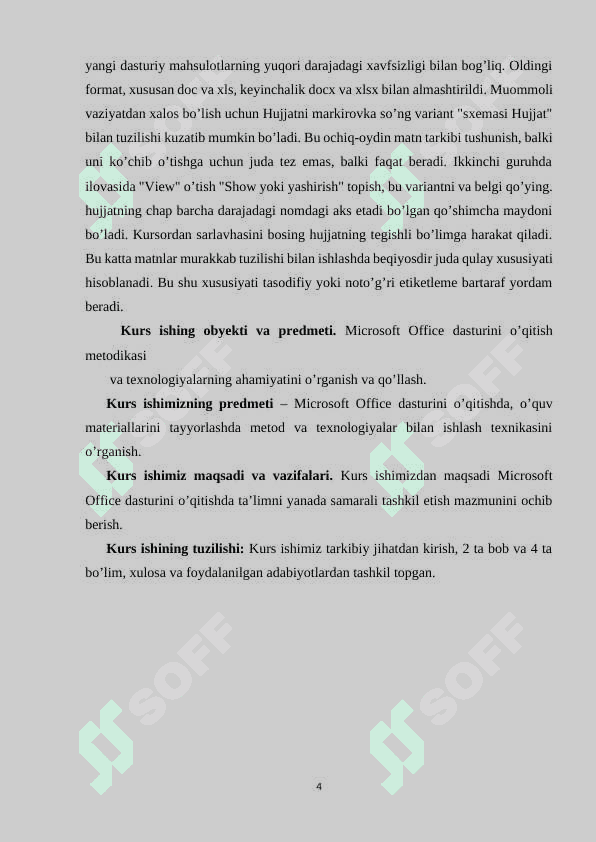 Microsoft Office dasturini o’qitish metodikasi 4