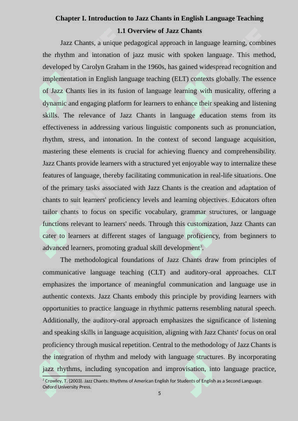 English   Language Teaching in Jazz Chants 5