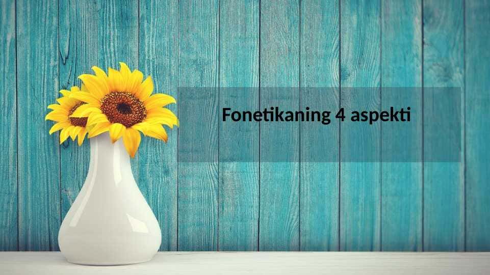 Fonetikaning to‘rt aspekti