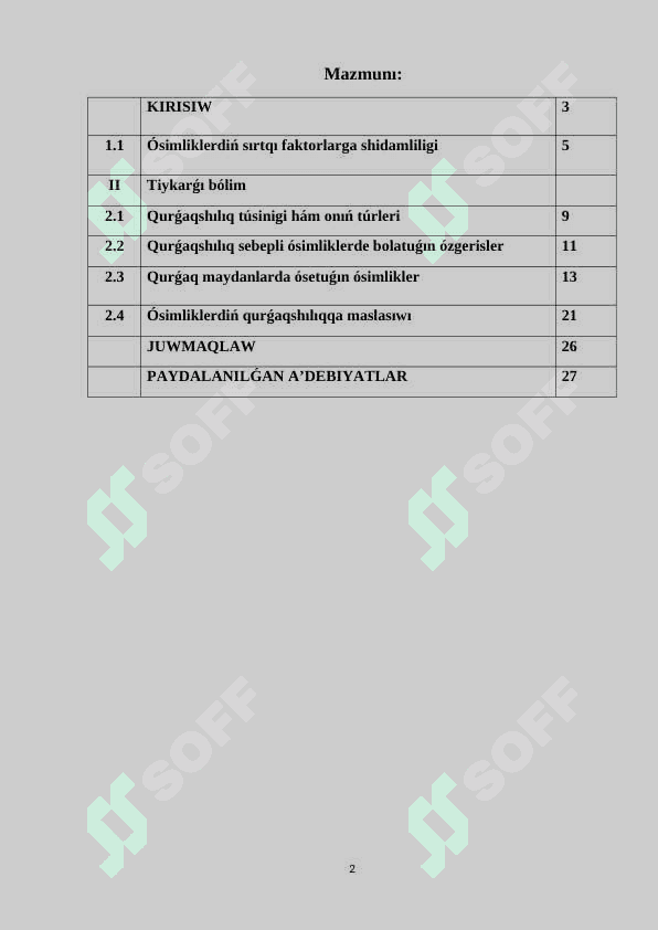 « Ósimliklerde stress halatı » 2
