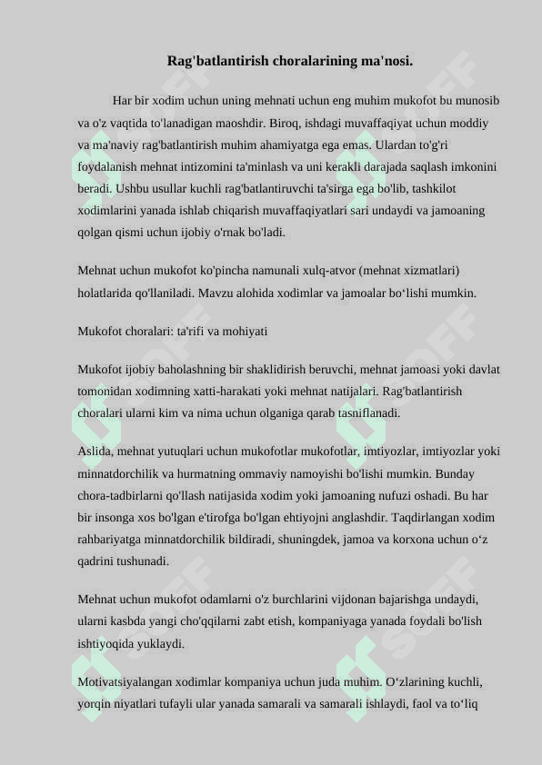 Mehnatni rag’batlantirish usullari 2