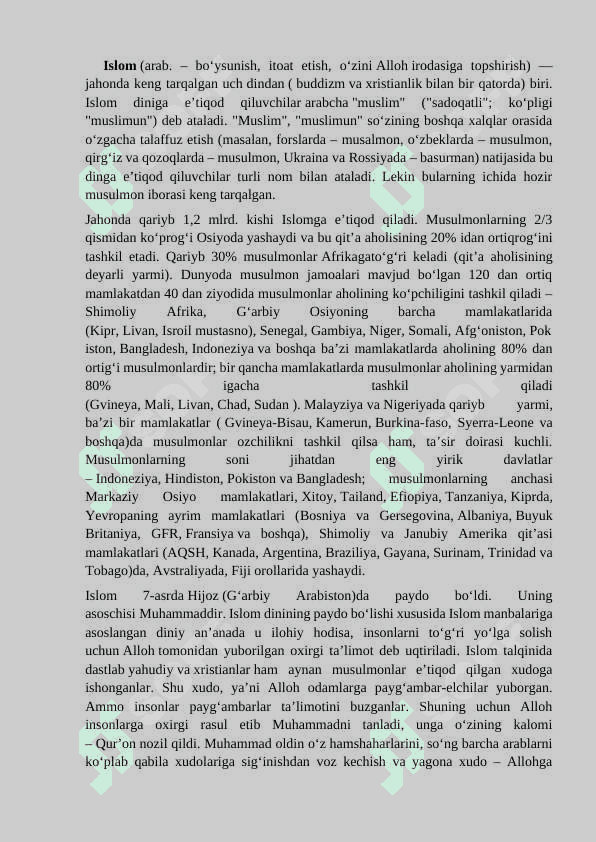 ISLOM DINI VA ISLOMDA OILA MASALASI 2