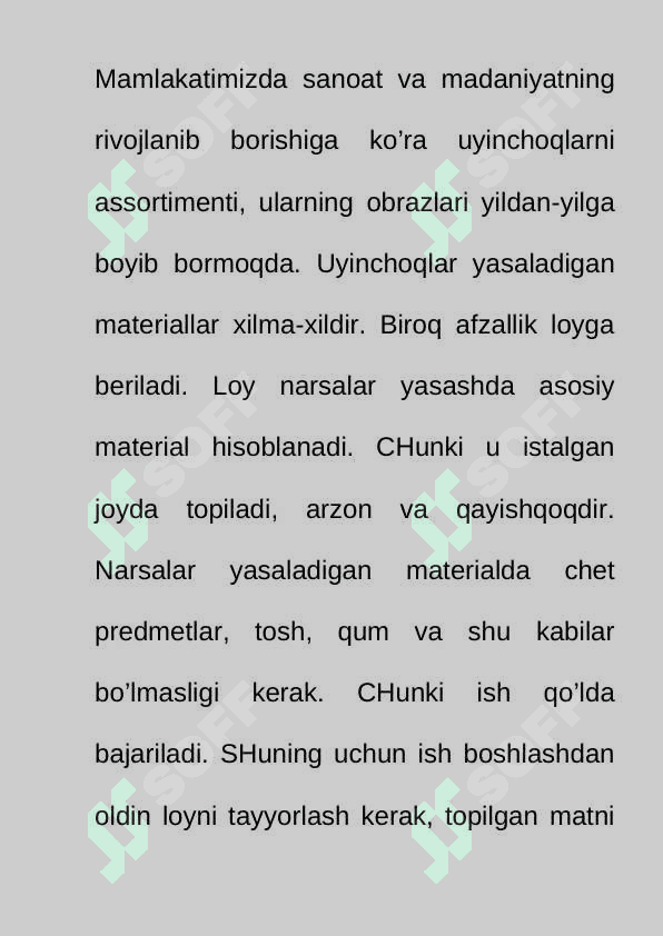 Plastilin va loyning tarkibi va xususiyatlari 5