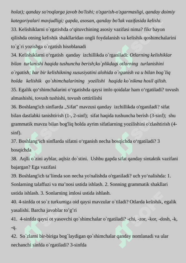 MOTHER TONGUE AND TEACHING METHODOLOGY ONA TILI VA UNI O‘QITISH METODIKASI FANIDAN TESTLAR 4