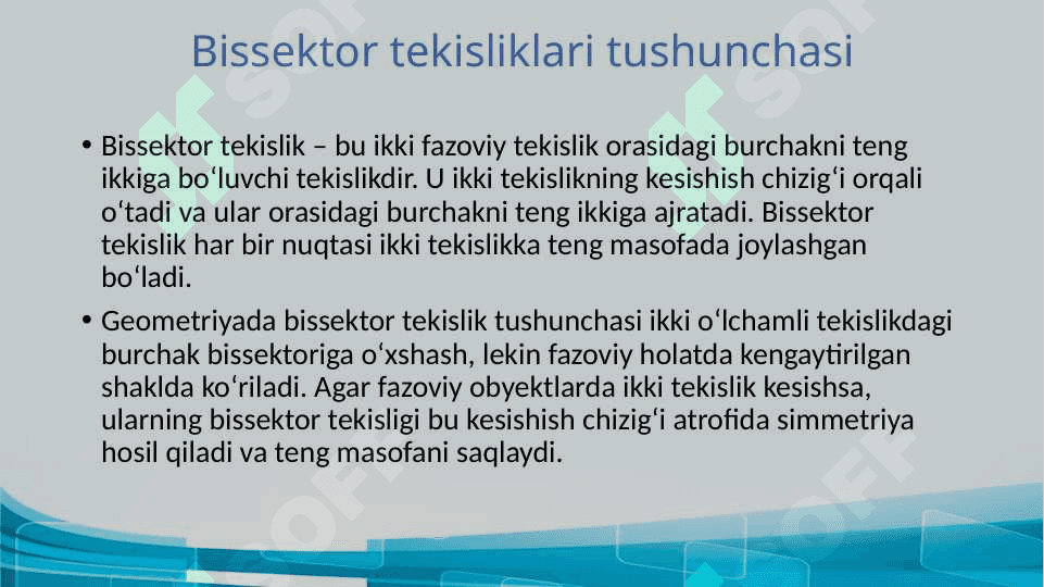 Bissektor tekisliklari va uning ahamiyati 3