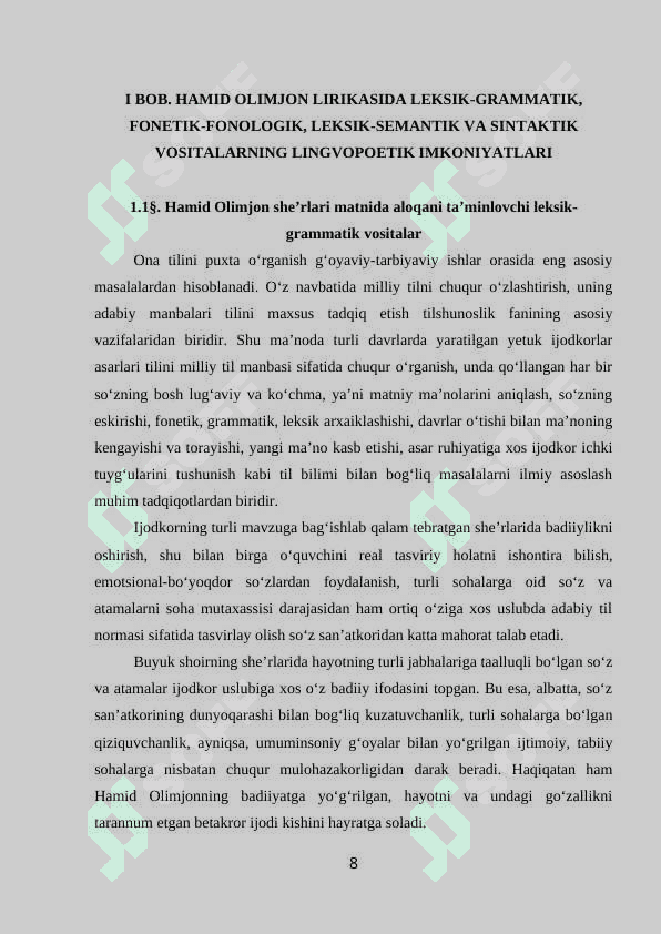 Hamid Olimjon she’riyatining lingvopoetik xususiyatlari 8