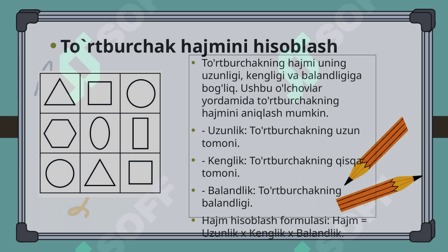 Doira uchburchak oval to`rtburchak shakllarini 8