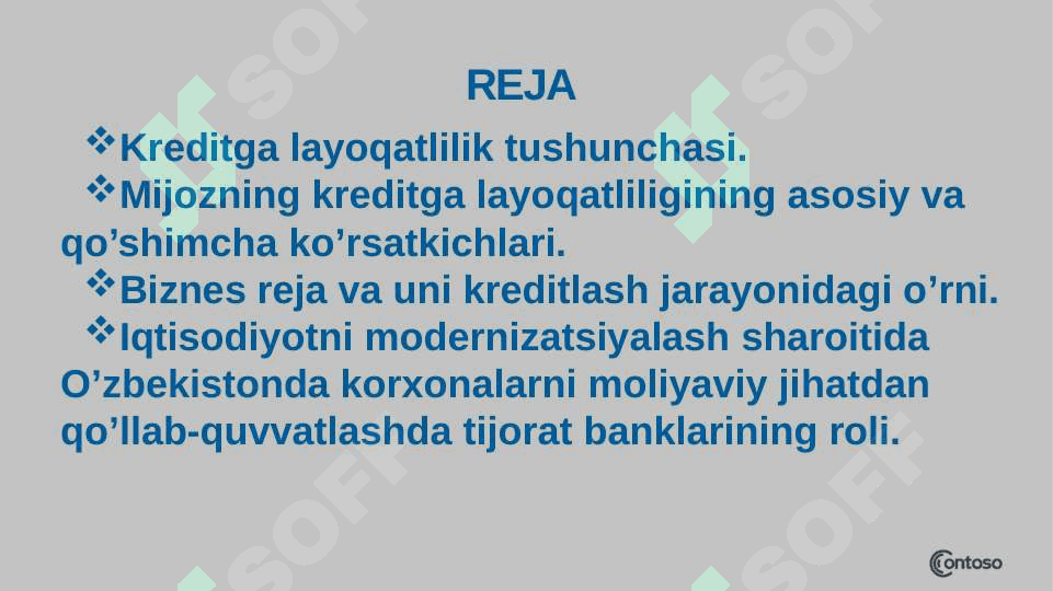 AYLANMA MABLAG‘LAR VA MIJOZLARNING KREDITGA LAYOQATLILIGINI BAHOLASH USULLARI pptx 2