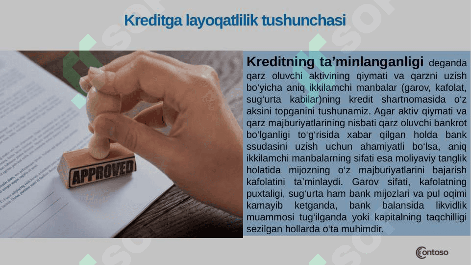 AYLANMA MABLAG‘LAR VA MIJOZLARNING KREDITGA LAYOQATLILIGINI BAHOLASH USULLARI pptx 5